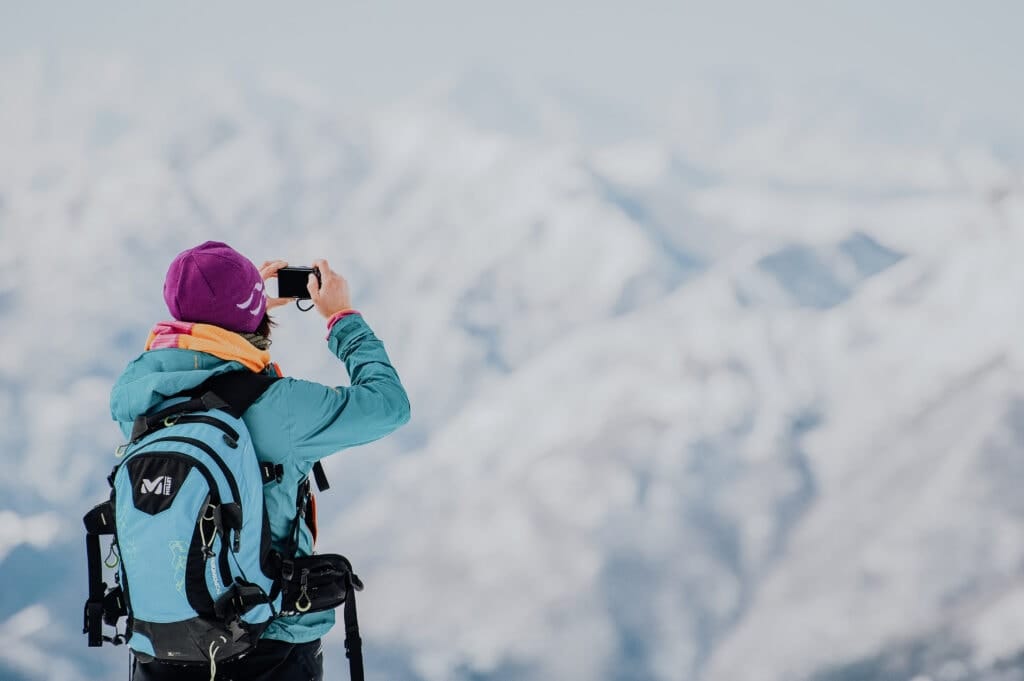 Der Ausblick wird mit Fotos festgehalten.